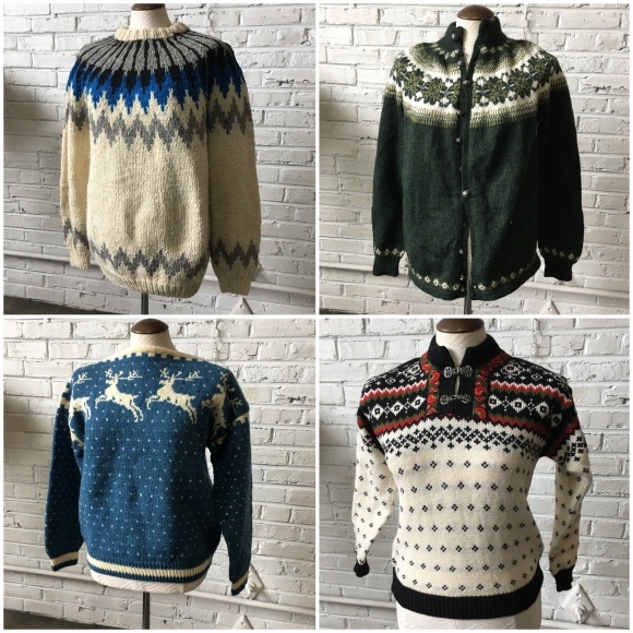 Womens Nordic / Ski / Wool /Cable Knit sweaters- by the bundle: Bulk Vintage  Clothing